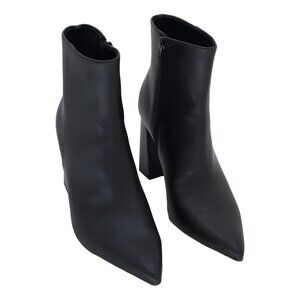 Wild Pair Black Pointed Toe Block Heel Ankle Boots (New in box)